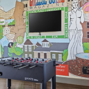 upstairs gaming area fusbol