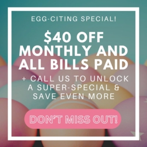 40 off monthly plus call for super special and even more savings