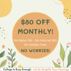 New Special - Get $80 off monthly, no water bill, no internet bill.
